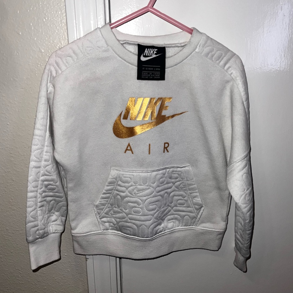 Nike Air White and Gold Sweatshirt